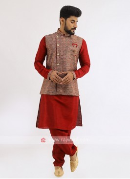 Wedding Wear Nehru Jacket Set