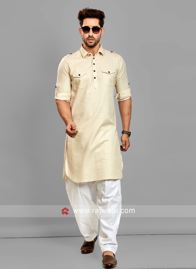 Gold Pathani Suit Set | Pathani Suit | Islamic Shop