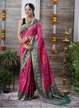 Wedding Wear Patola Printed Soft Silk Saree