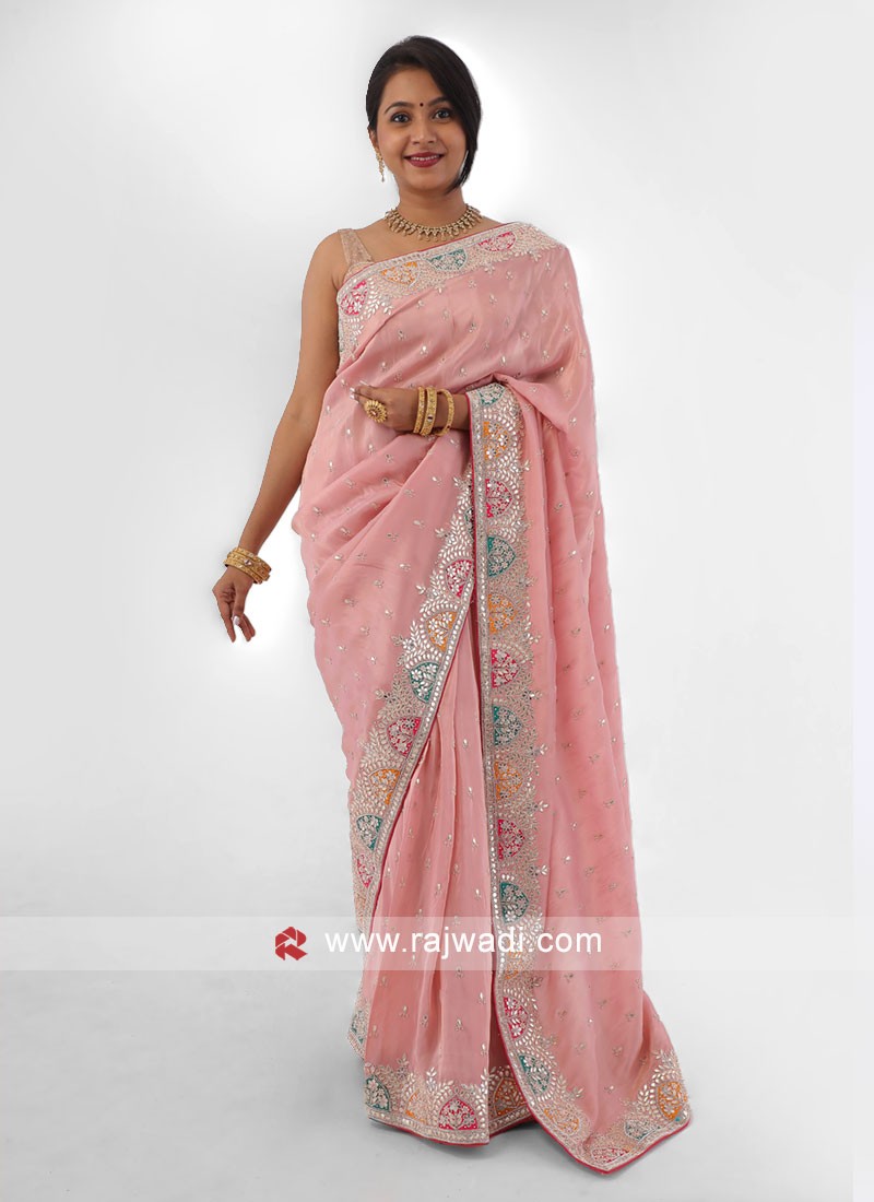 Contrast Blouse For Peach Colour Saree | borzhak.com