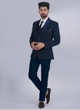 Wedding Wear Peacock Green Suit For Men