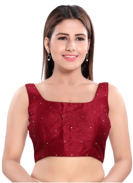 Wedding Wear Saree Blouse In Maroon Color