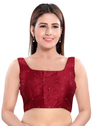 Wedding Wear Saree Blouse In Maroon Color