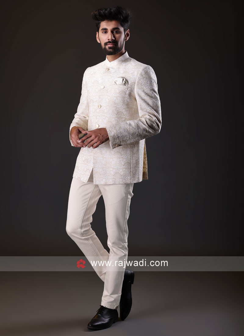 Wedding Wear Silk Fabric Jodhpuri Suit