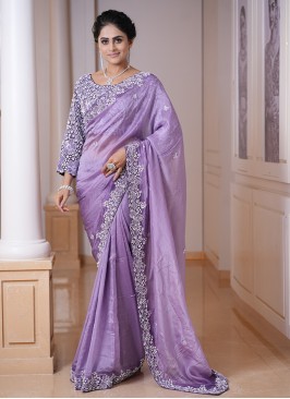 Wedding Wear Silk Saree With Heavy Embroidered Cho