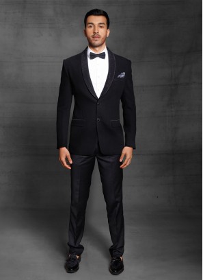 Wedding Wear Suit In Black Color