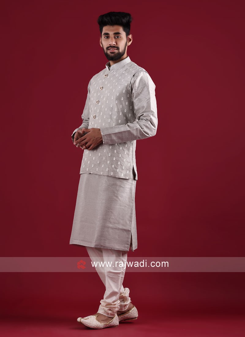 Wedding Special Kurta Pajama With Nehru Jacket Set - Faisal Outfits ! Best  Man's Clothing