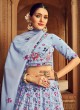 Blue Embroidered Designer Lehenga Choli