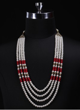 White Color Pearl Mala For Wedding