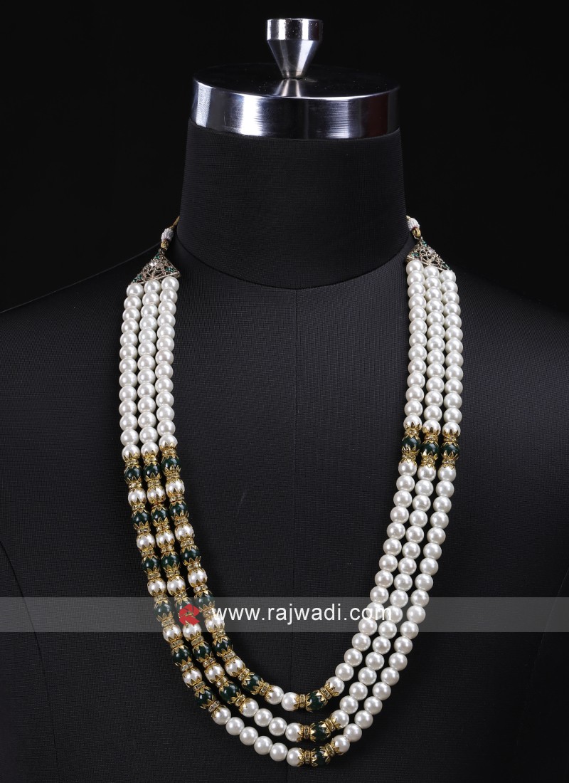 White moti deals mala designs