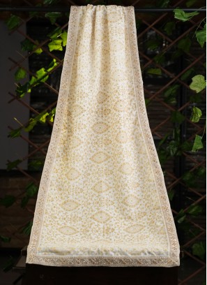 White Festive Wear Mens Velvet Dupatta