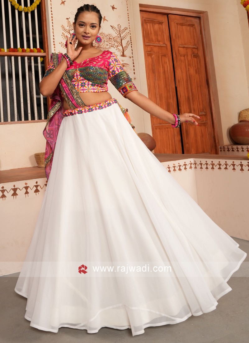 Buy Multi-color Lehenga With Kutchi Blouse With Silk Dupatta Online for  Party, Wedding - Kzari – Kzari - The Design Studio