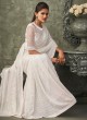 White Georgette Reception Bollywood Saree