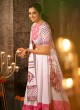 White & Pink Kutchi Embroidered A Line Lehenga Choli