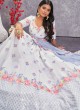 White Floral Georgette A Line Lehenga Choli