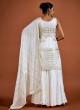 White Sequins Georgette Salwar Kameez