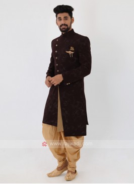 Wine Color Mens Indo-Western