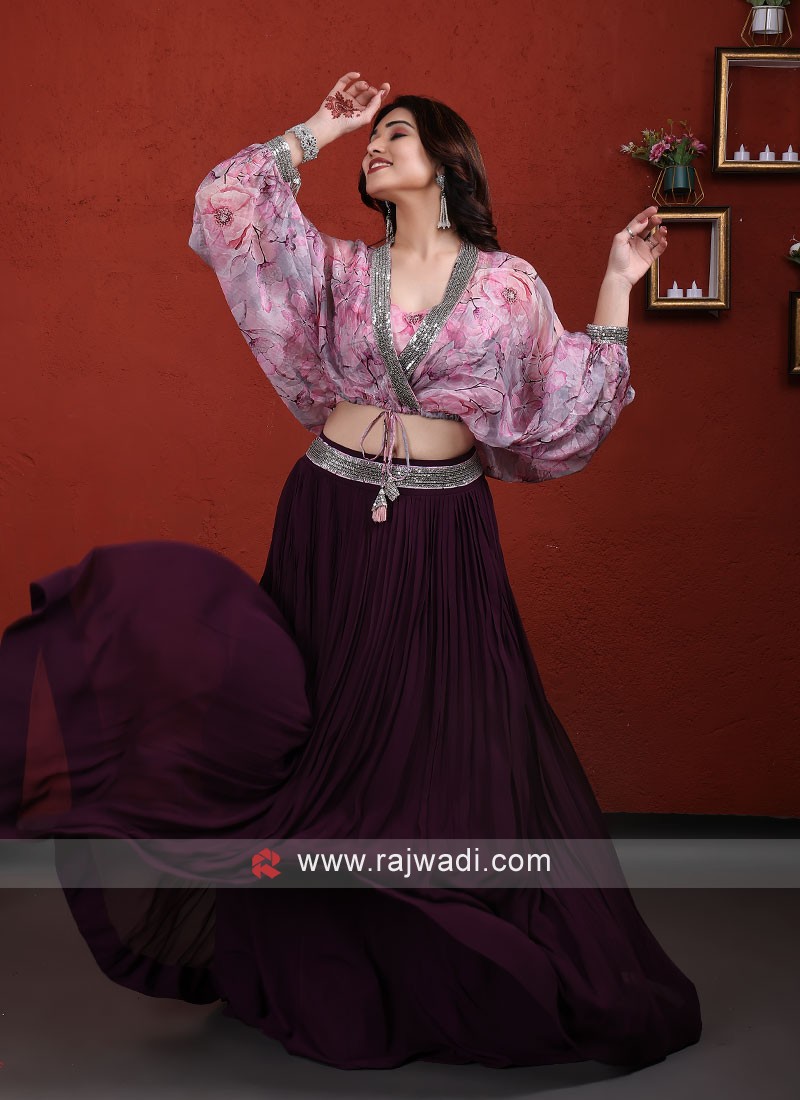 Buy Sensational Wine Color Taffeta Silk Lehenga Choli Design Online |  Fashion Clothing