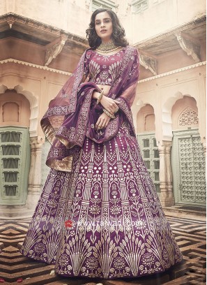 Wine Gotapatti Work Lehenga Choli