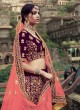 Wine Resham Lehenga Choli