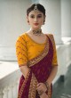 Wine Sequins Festival Classic Saree