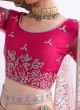 Shaded Pink Heavy Embroidered Net Wedding Lehenga Choli