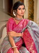 Elegant Multi Color Banarasi Silk Saree with Jacquard Work