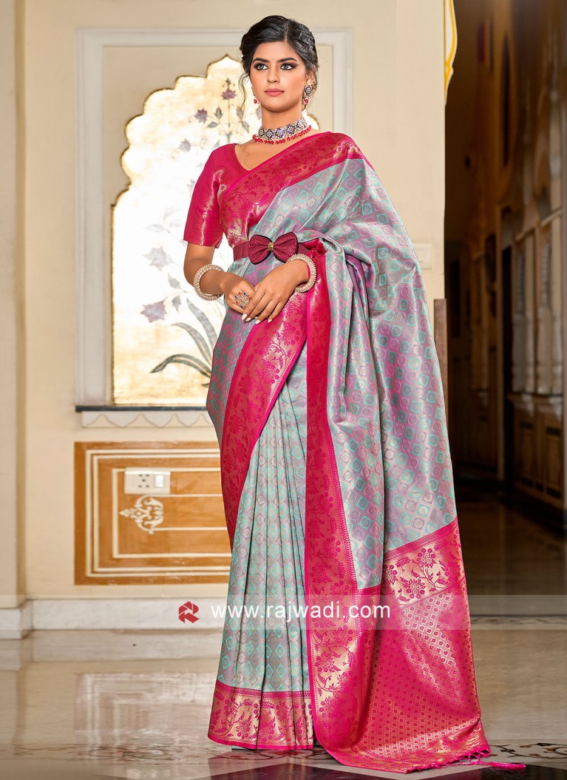 Buy Multi Color Fabulous Silk Saree Online