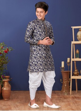 Woven Jacquard Silk Dhoti Style Kurta Pajama