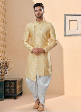 Woven Jacquard Silk Indowestern Set