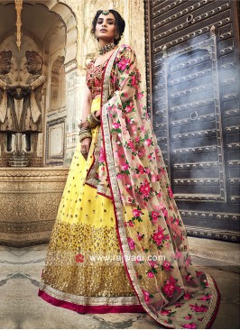 Yellow And Red Lehenga Choli