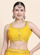 Yellow Designer Georgette Embroidered Lehenga Choli