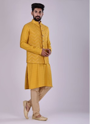 Yellow Jodhpuri Suit For Wedding Wear