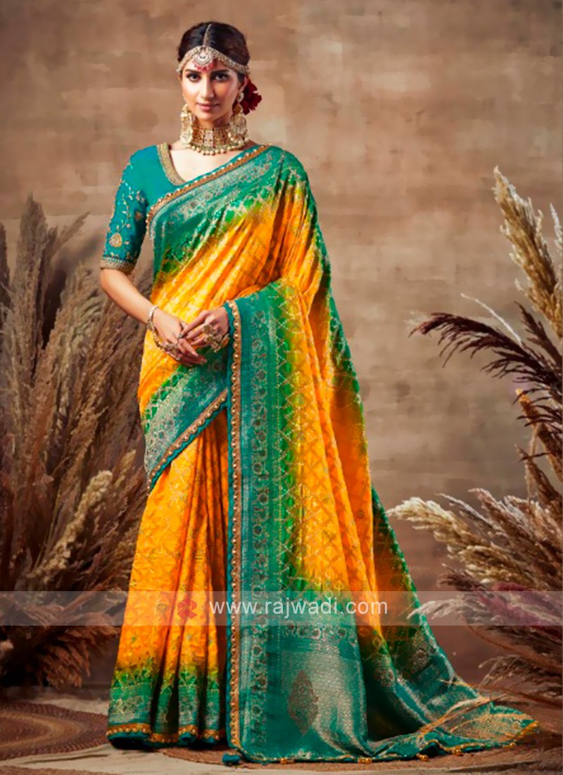 New Ak Fashion Present By Bandhej pretty and beautiful Bandhani Saree..