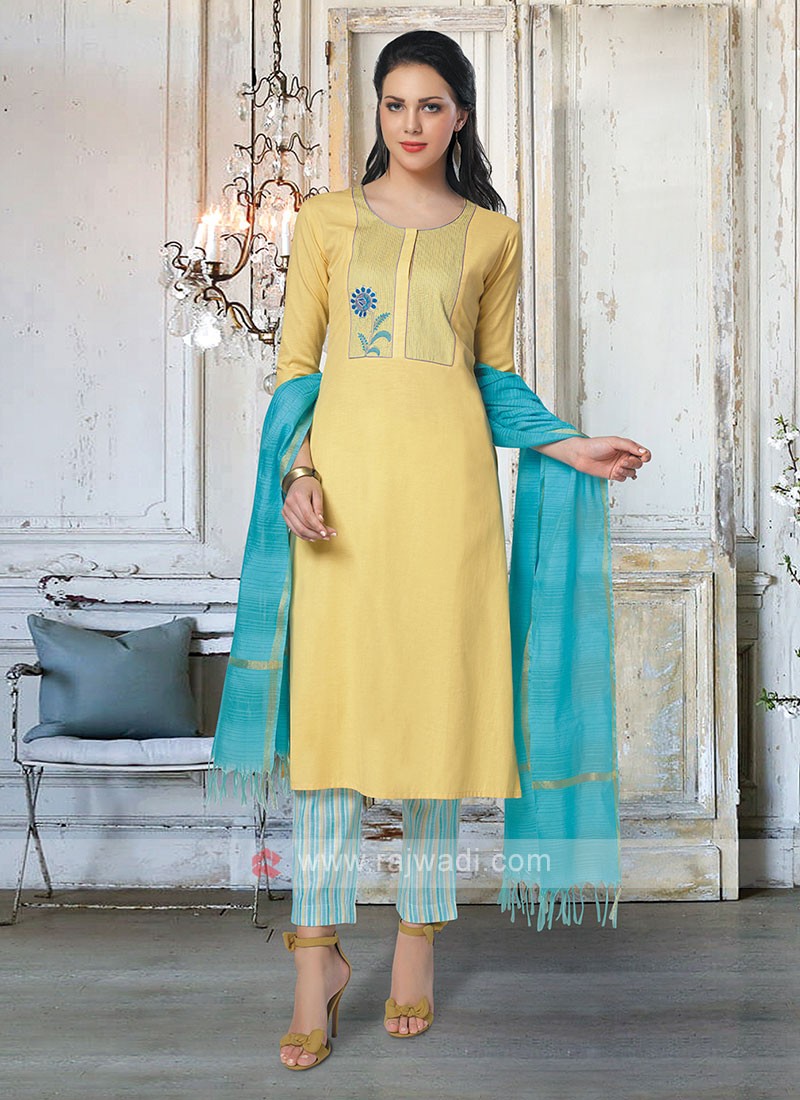 Blue and hotsell yellow combination dress