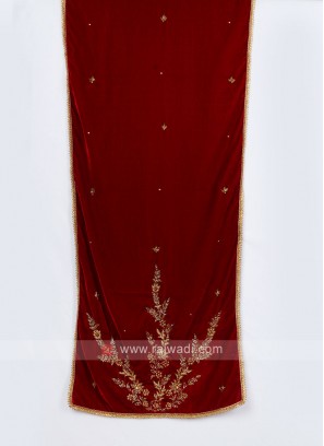 Zardosi Work Velvet Turban With Matching Dupatta