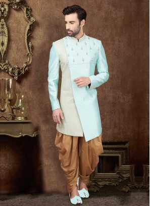 Zari Work Indo-Western In sky Blue Color