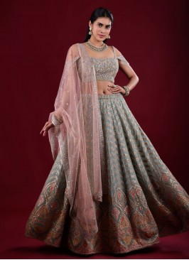 Zig Zag Embroidered Lehenga Choli