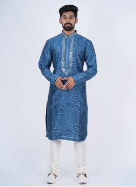 Zig Zag Printed Wedding Wear Kurta Pajama